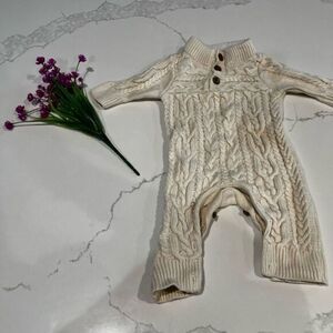 GAP Cream Cable Knit Bodysuit Onesie